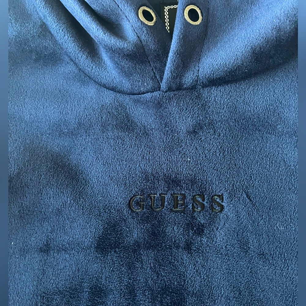 Guess Navy velvet hoodie